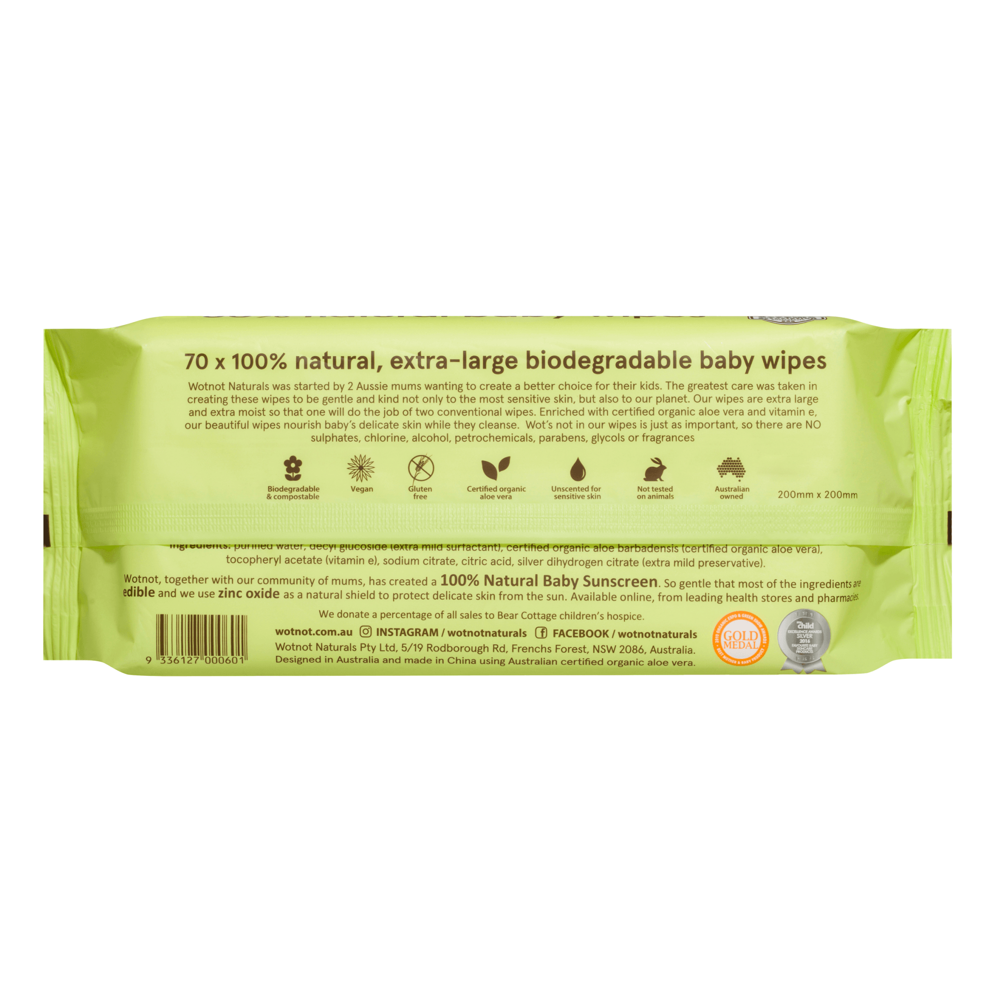 100% Natural Baby Wipes - 70 Wipes - Be Bliss Baby