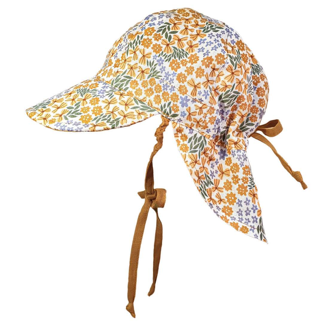 Bedhead Reversible Baby Flap Sun Hat - Mabel / Maize - Be Bliss Baby