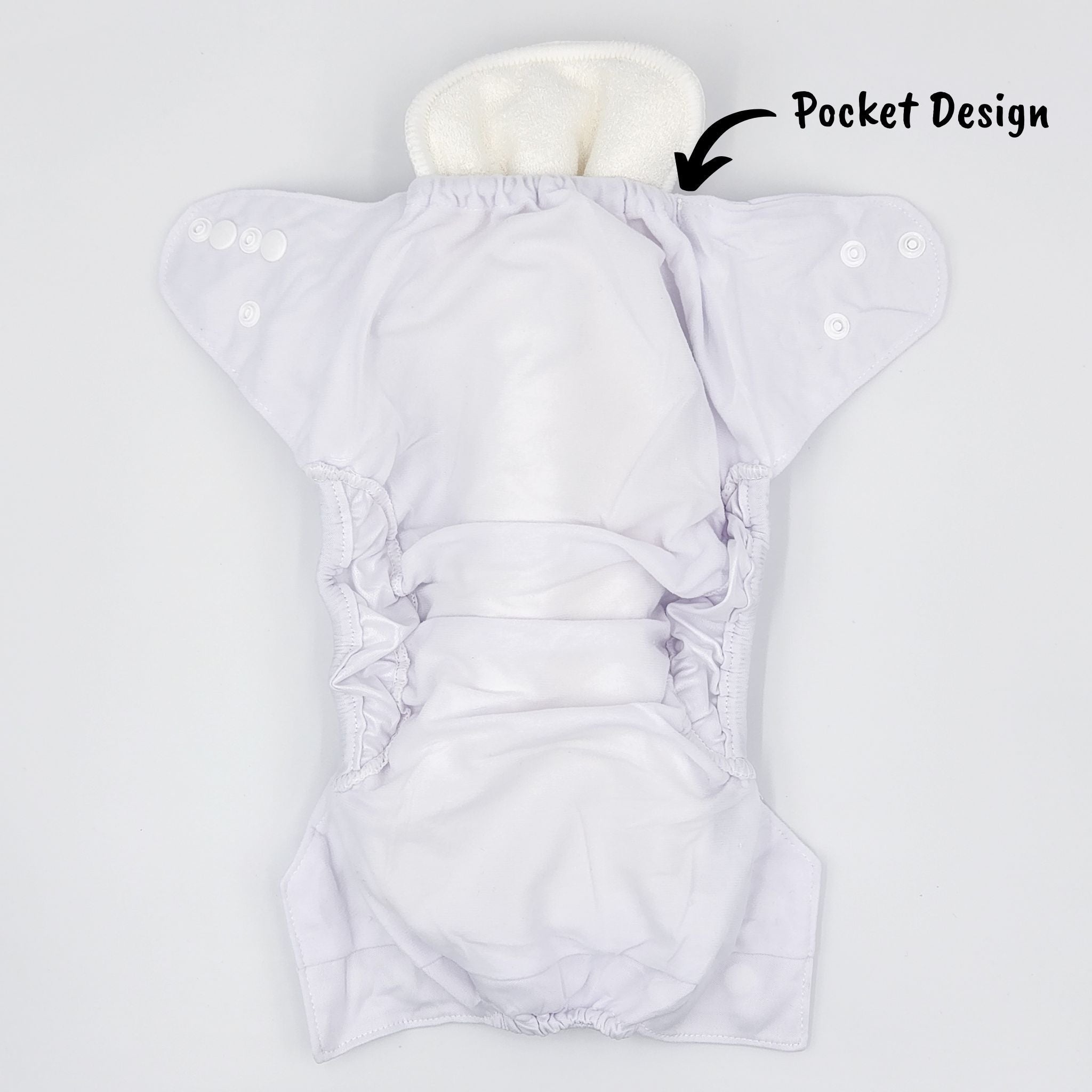 Reusable Modern Cloth Nappy 2.0 - White - Be Bliss Baby