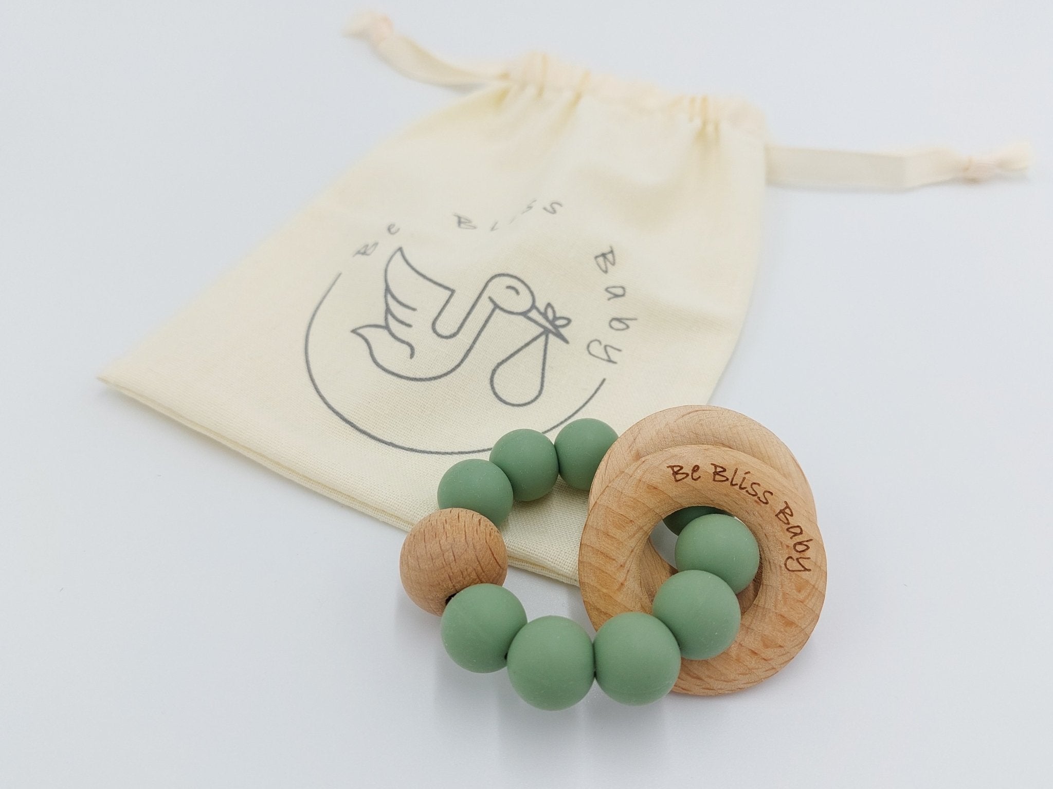Silicone Teether Ring - Green - Be Bliss Baby